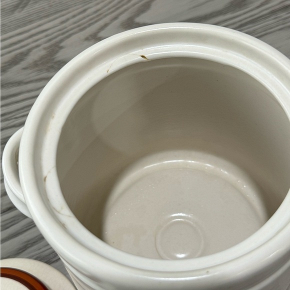 Vintage MCM California Pottery Canister/Cookie Jar/Orange & Brown Retro Jar - Picture 6 of 7